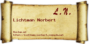Lichtman Norbert névjegykártya